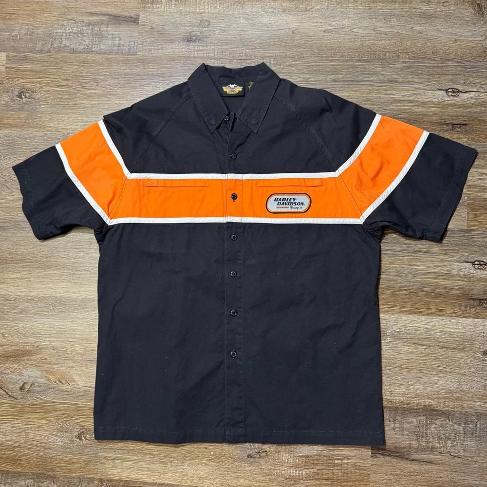 Vintage Harley Davidson Biker Button Up Shirt - Picture 1 of 5